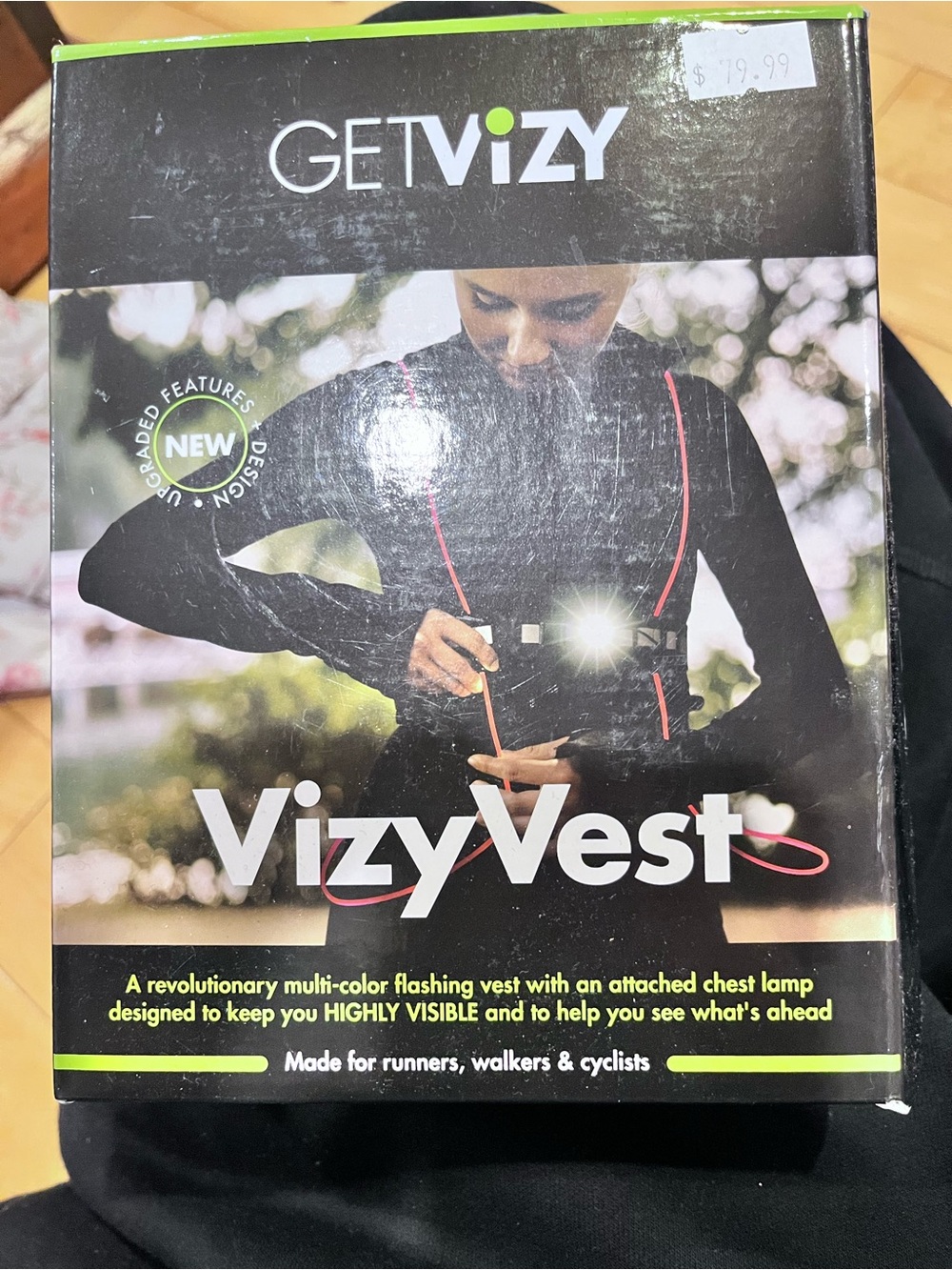 VizyVest Black with Pink Trim - LED Safety Running Vest